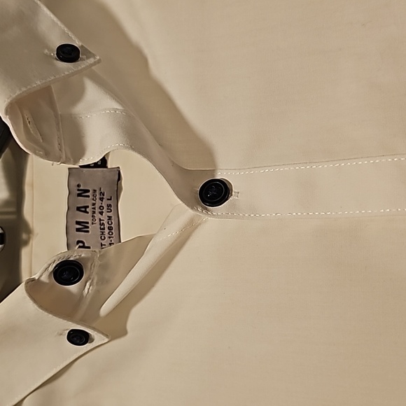 TOPMAN men's WHITE button down dress shirt - Picture 3 of 6